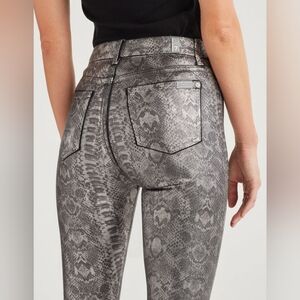 NWT 7 For All Mankind Snake Print Ankle Jeans In Pewter Phython Size  29